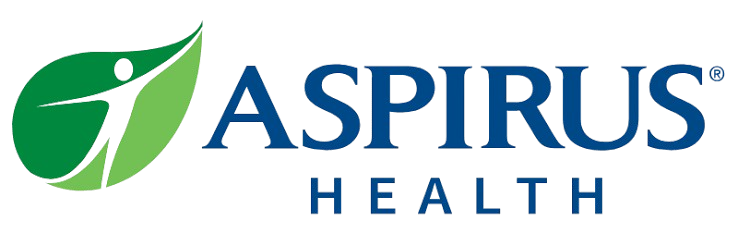 Aspirus Health logo with green leaf.