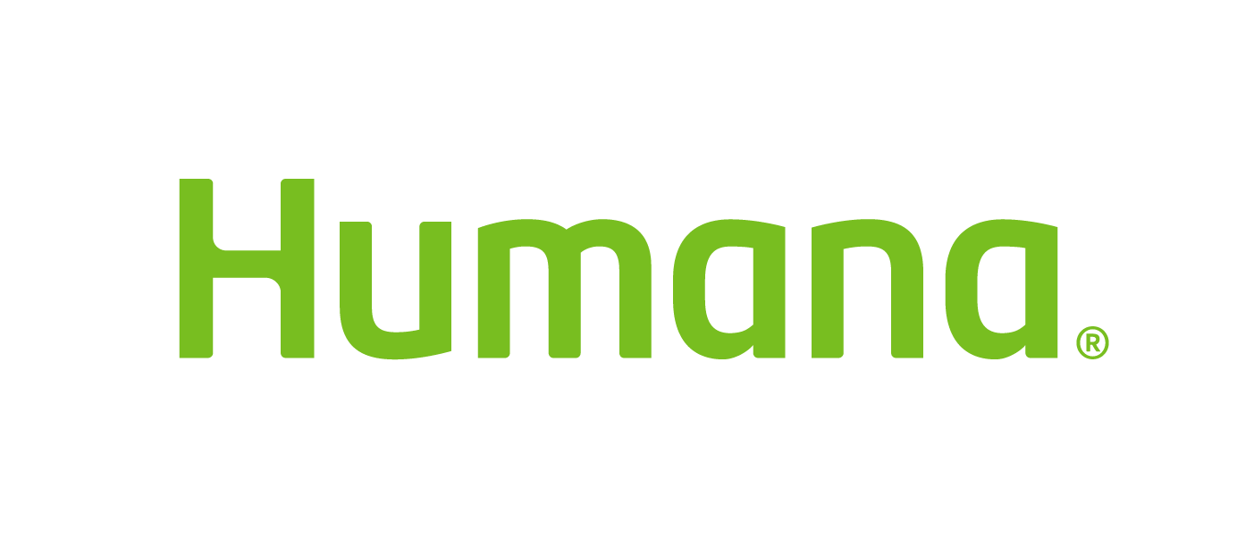 Humana logo, green text on black background.