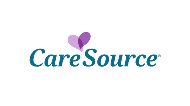 CareSource logo with a purple heart.
