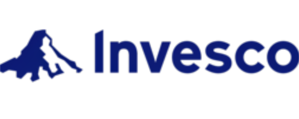 Invesco logo with mountain silhouette.